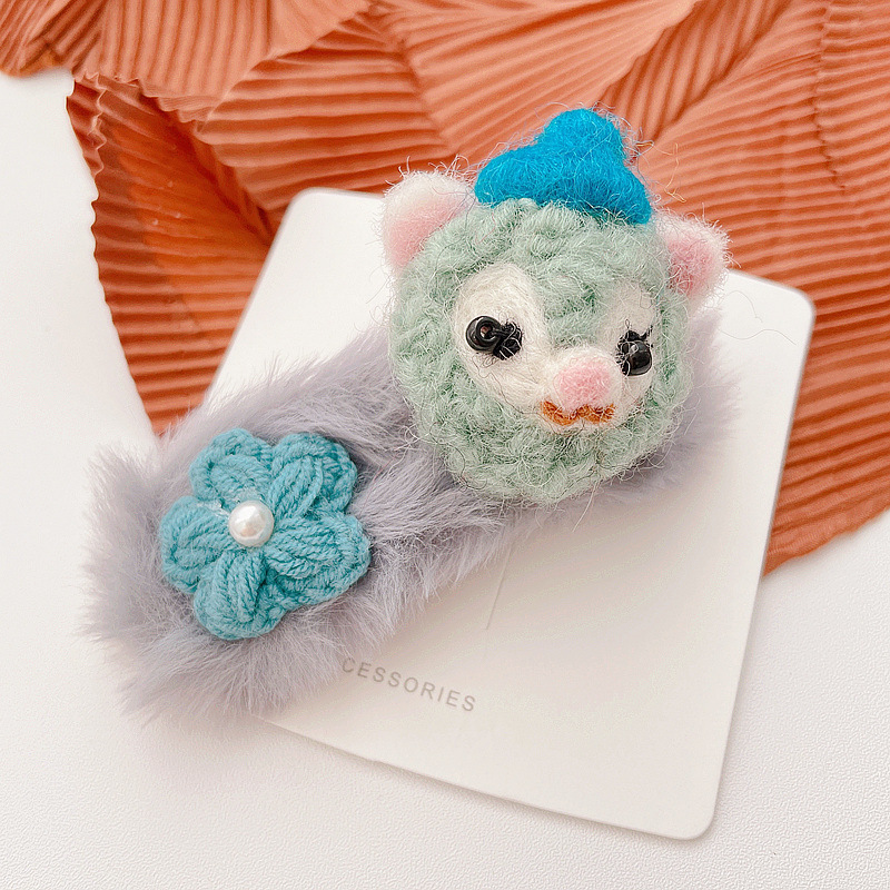 Cartoon Color Matching Furry Hair Ring Hair Clip display picture 1