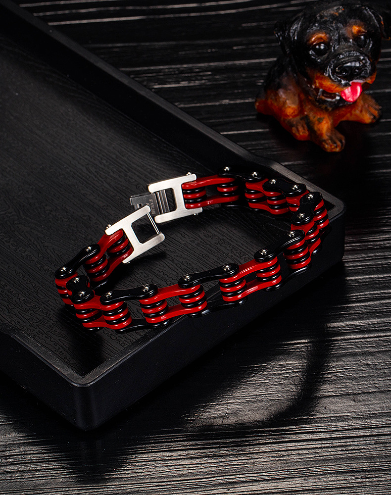 Fabrik Direkt Verkauf Europäische Und Amerikanische Persönlichkeit Trend Motorrad Kette Edelstahl Armband Herren Mode Titan Stahl Kette Schmuck Großhandel display picture 7