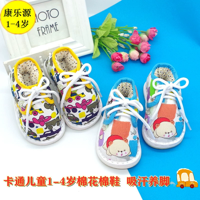 Зимняя детская хлопковая Цветочная обувь ручной работы из лазаньи, толстые теплые не мокрые ноги, парусиновые Нескользящие туфли на шнуровке с героями мультфильмов, для мальчиков и девочек