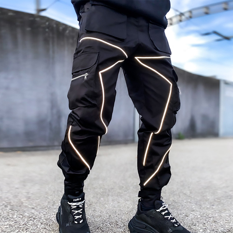 Foreign trade work pants in spring and autumn Men's European and American fashion brand loose straight leg sports trousers Multi pocket fashion leggings