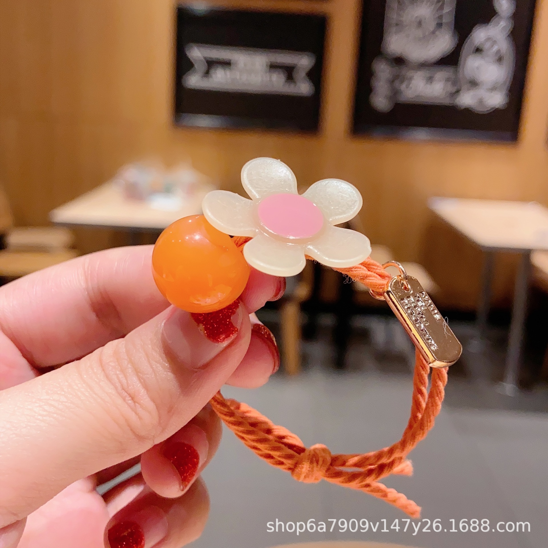 Estilo coreano ~ cuerda de pelo de los niños diosa lazo del pelo banda de goma internet celebridad ins mickey chica cola de caballo tocado flor banda de pelo cuerda de pelo