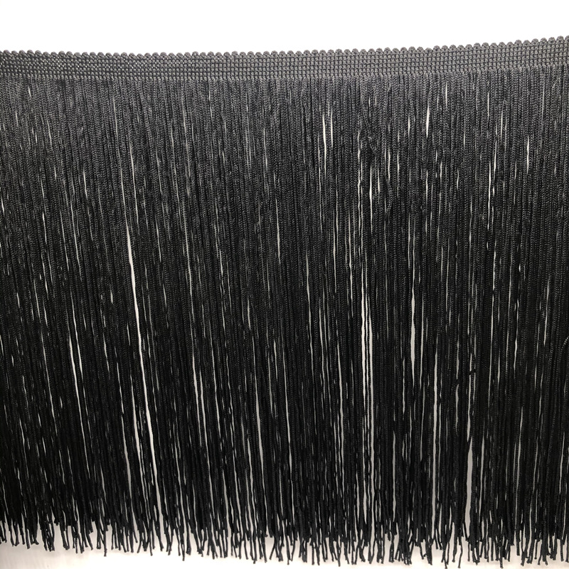 厂家直供应25CM人造丝排须 拉丁舞表演服双股加密流苏服装艺辅料