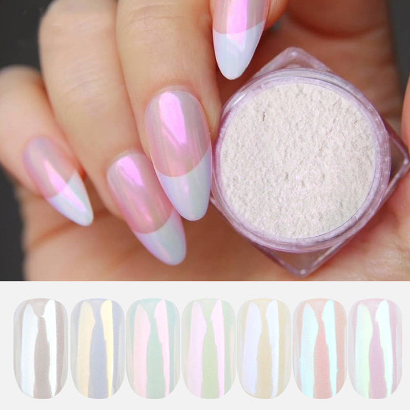 Cross-border source nail glitter neon Aurora pearl powder magic mirror shell powder nail DIY art jewelry