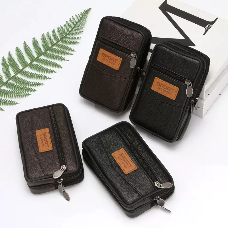 新款6.5寸手机腰包中老年穿皮带腰包防水耐磨工地腰包手机包批发