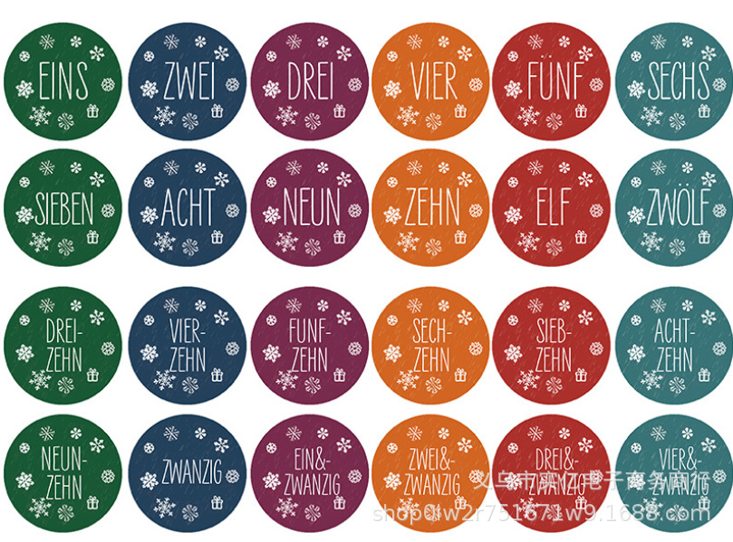 Calendario de Adviento con Pegatinas, Bolsas de Algodón y Lino Navideñas con Estampado Dorado, Bolsas de Regalo Navideñas, Juego de Bolsas para Dulces con Estampado Dorado, 24 Piezas