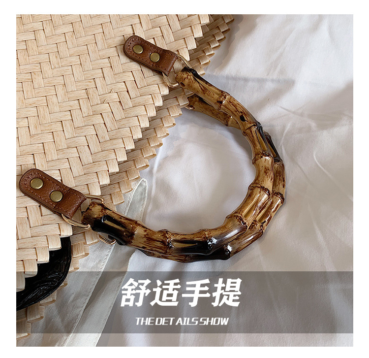 Straw Bag New Retro Large-capacity Vegetable Basket Woven Bag Handbag Square Bag Hand Bag Beach Bag Wholesale Nihaojewelry display picture 19