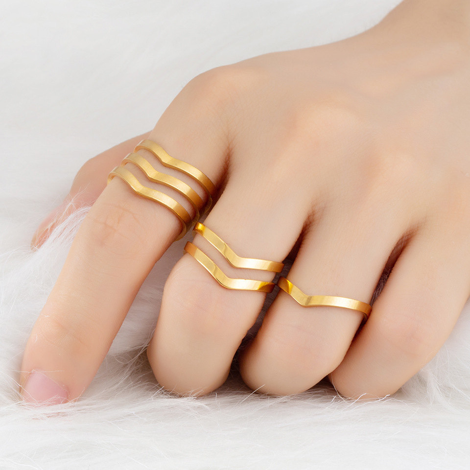 Simple Style Geometric Stainless Steel Open Rings display picture 5