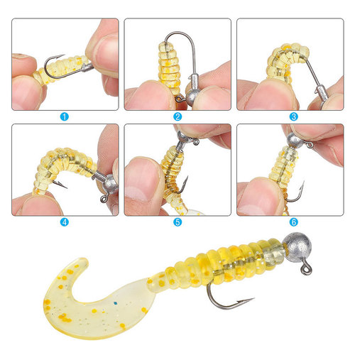 Lead head hook Luya soft bait anti-hanging bottom wholesale Luya hook micro-object fish hook enhanced red yellow white luminous