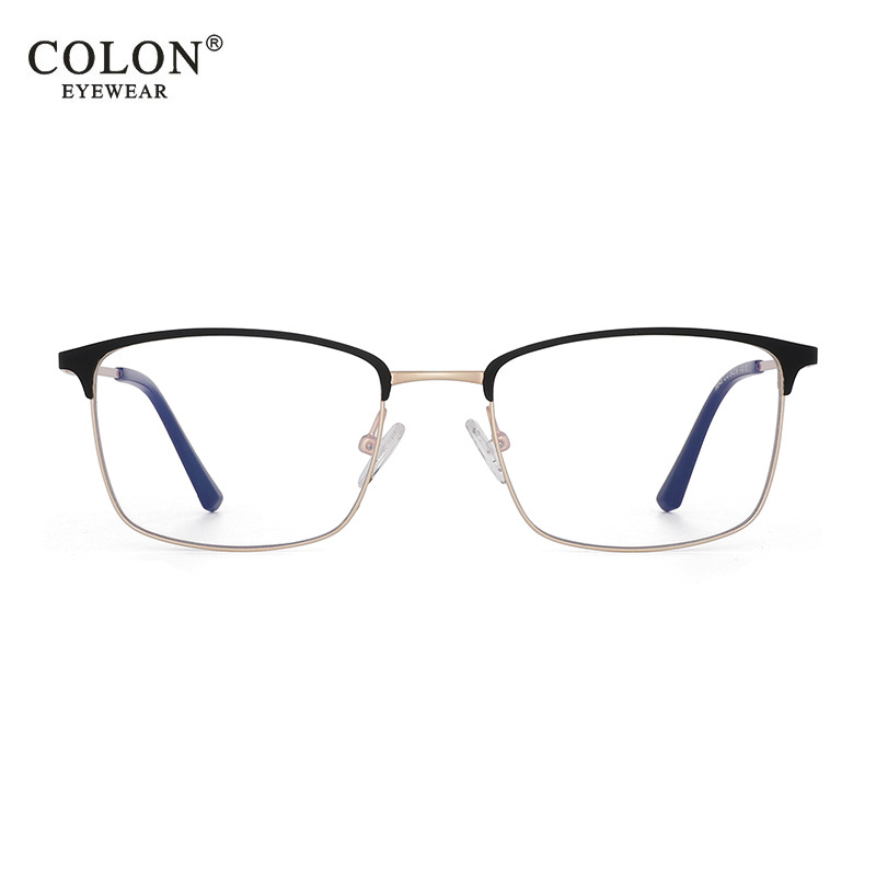 2020精英商务防蓝光不锈钢金属平光镜精致个性弹簧光学镜