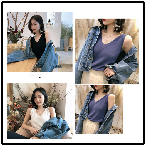 camisole vest summer Sleeveless Sweater Korean Edition Easy have cash less than that is registered in the accounts Base coat jacket