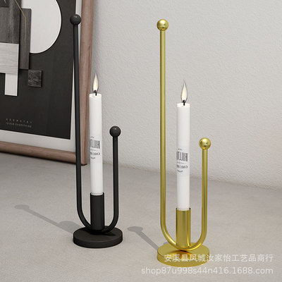 跨境北欧风铁艺圆形蜡烛器墙上烛台装饰摆件立体创意金属挂件批发