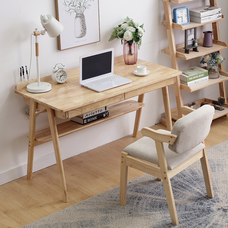 Factory direct supply of Nordic solid wood desk home study bedroom student writing desk simple desktop learning computer desk