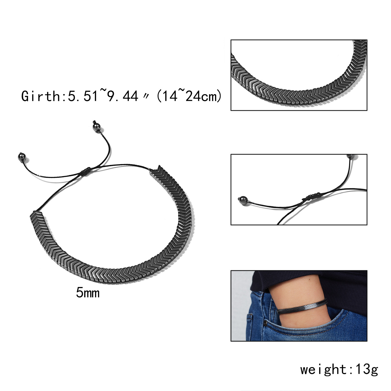 Estilo Simple Geométrico Soga Hecho A Mano Hombres Pulsera display picture 5