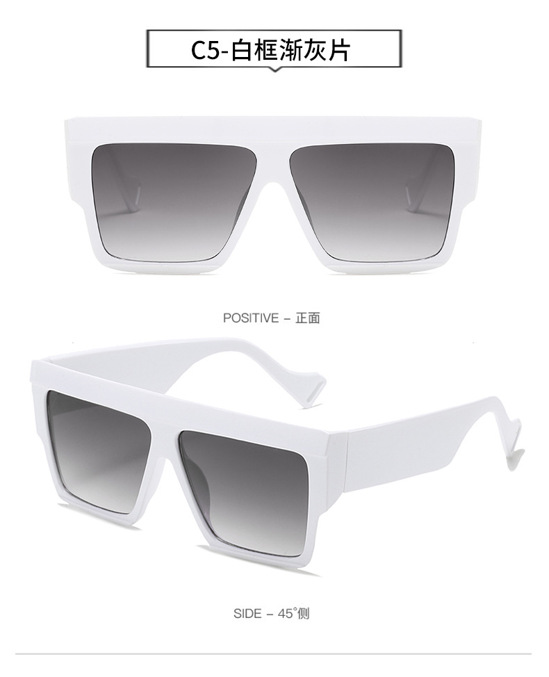 2022 New Big Square Rim Wide Temple Plastic One-piece Sunglasses Wholesale display picture 19