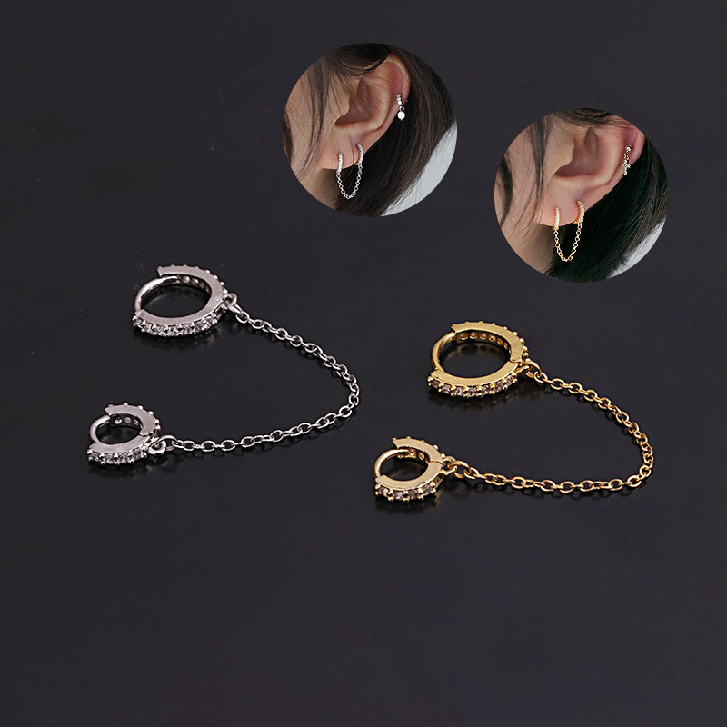 Fashion  Zircon Round Ear Buckle  Creative  Pierced Earrings display picture 1