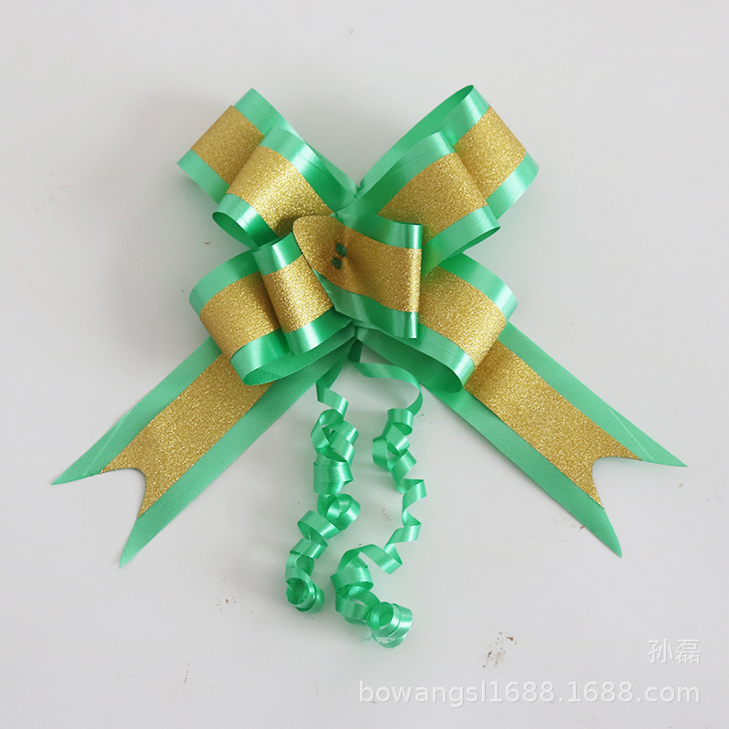 Nuevo gran doble capa brillo plata cebolla arco mano tire flor de la boda regalo del coche de la flor embalaje ramo tire de la flor 5cm