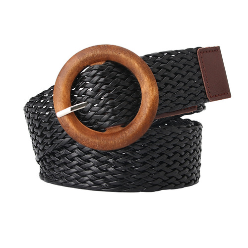 New women's woven belt trendy European and American style versatile dress decorative belt fashion trouser belt belt wholesale