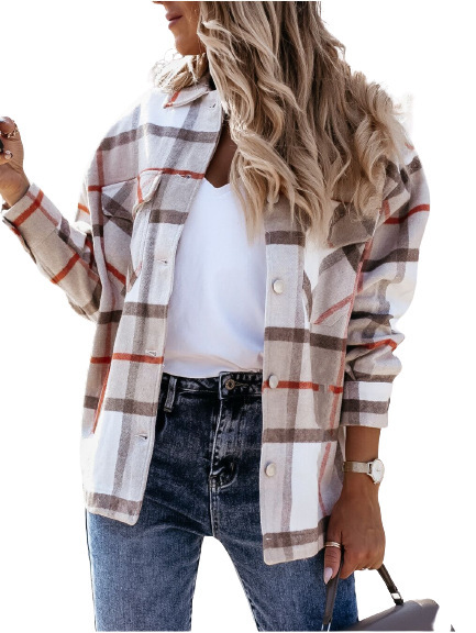 autumn and winter long-sleeved printed plaid shirt  NSYD15132