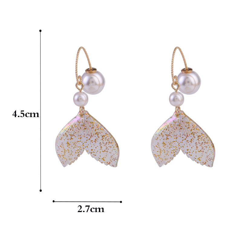 1 Pair Simple Style Fish Tail Plastic Resin Metal Women's Earrings display picture 1