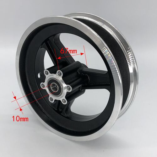 Electric scooter parts 10x2.70-6.5 front wheel aluminum hub 10-inch tire wheel rim 6.5-inch steel rim