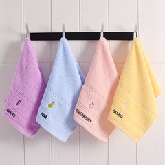 Pure Cotton Embroidered Cartoon Children's Towel with Thick Absorbent Material, Household Plain Color Children's Face Towel, Wholesale