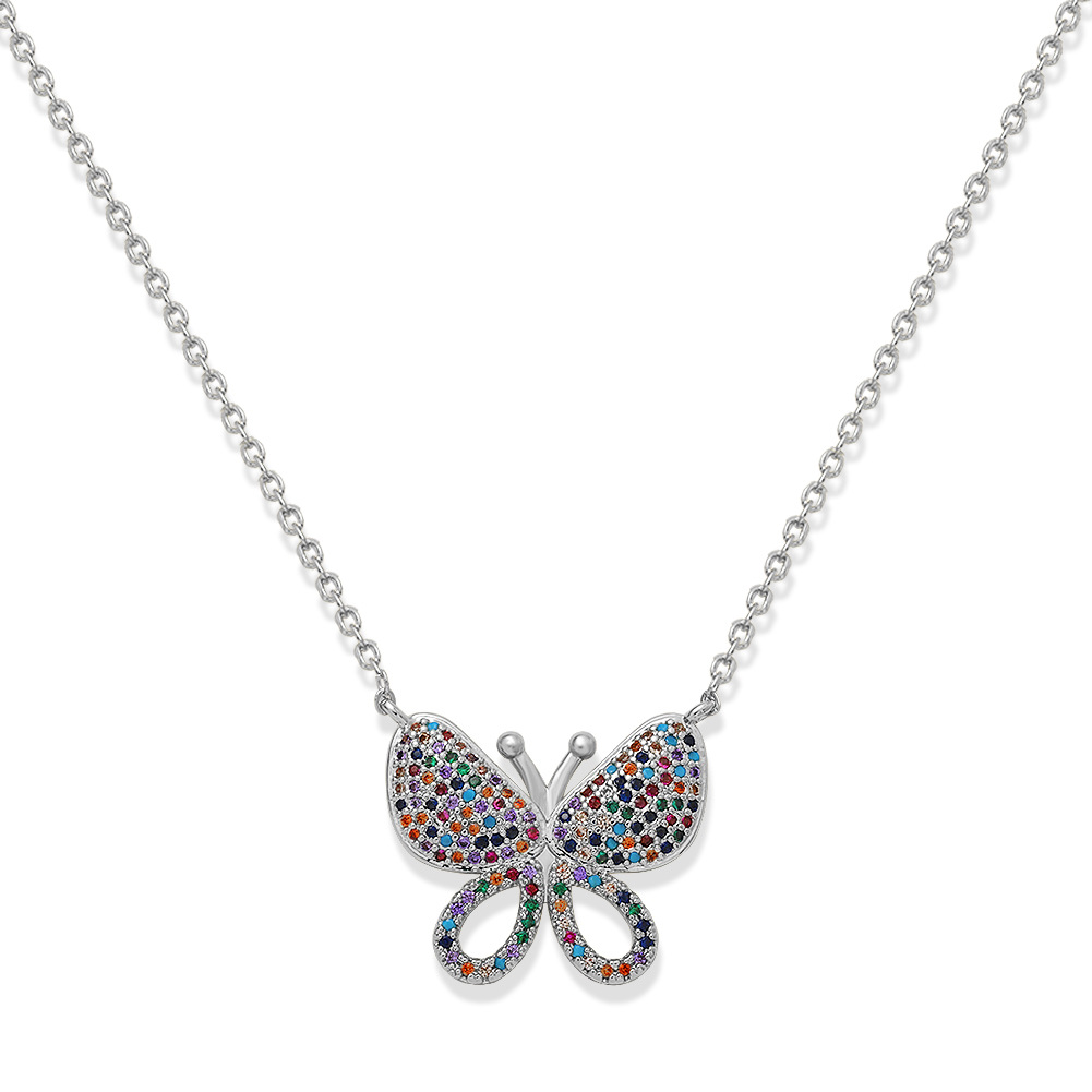 Korean Fashion  Copper Inlaid Zirconium Butterfly Simple Creative Fashion Full Diamond Luxury Copper Necklace Wholesale display picture 59