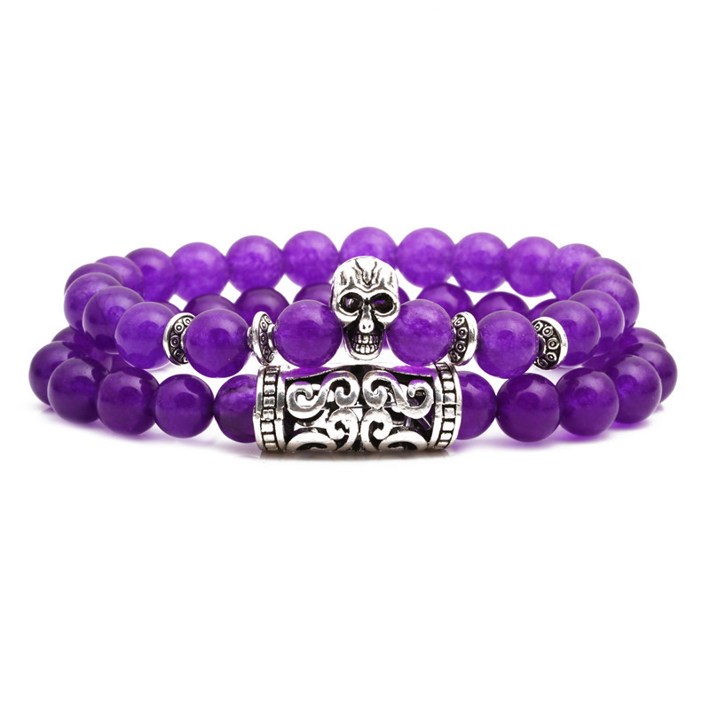 Búho Amatista Cabeza De Buda Conjunto De Codo Pulsera Pulsera De Pareja Con Cuentas display picture 1