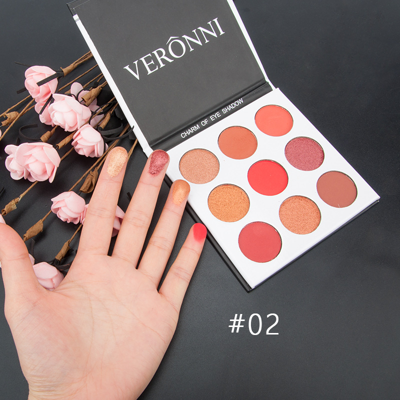 VERONNI matte earth bean paste color nine color eye shadow plate pearlescent glitter girl affordable eye shadow beginner