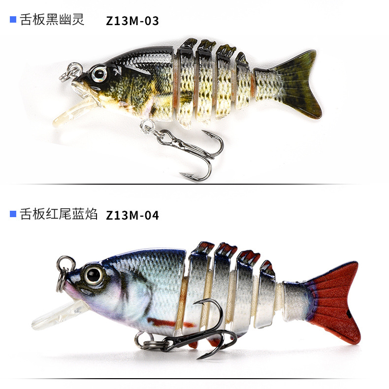 Small Multi Jointed Fishing Lures Hard Plastic Baits Fresh Water Bass Swimbait Tackle Gear