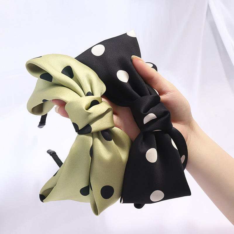 Korea New  Bow Polka Dot Hair Band display picture 5