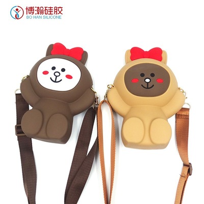 silica gel children Cartoon coin purse Customized Produce Manufactor Korean Edition rabbit silica gel mobile phone One shoulder Inclined shoulder bag