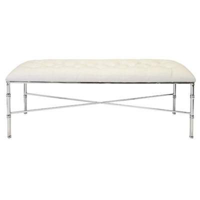 美式轻奢竹节管不锈钢床尾凳/手工贴金箔竹节管床尾凳/酒店/卧室|ru