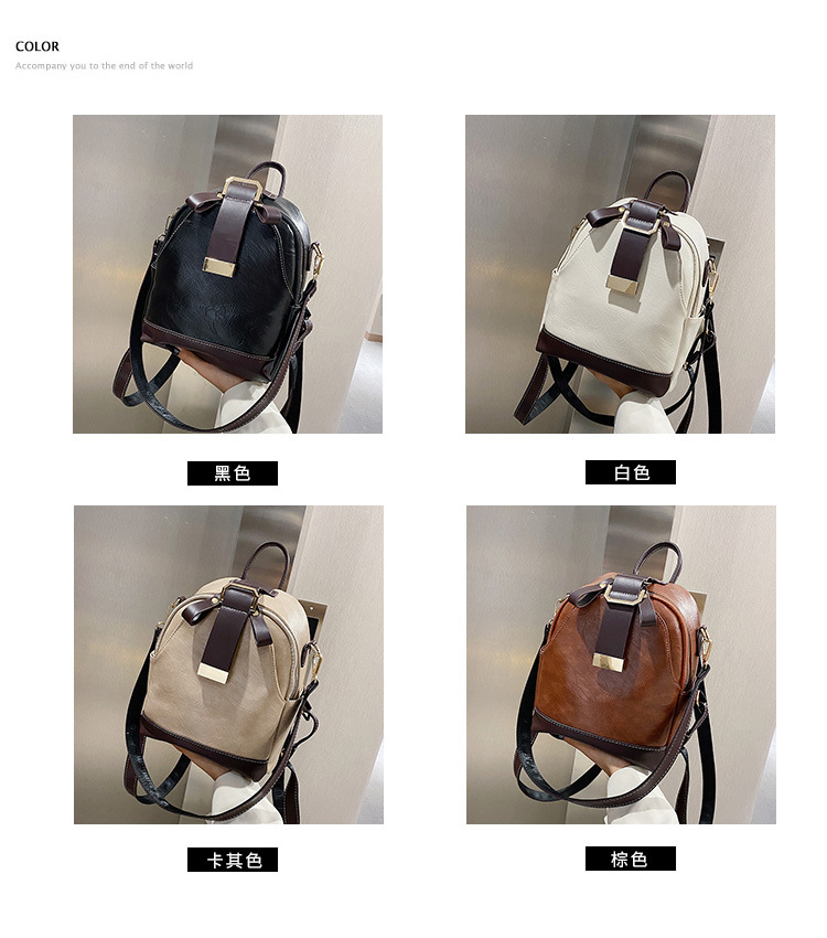 Fashion Retro Contrast Color Small Backpack Wholesale Nihaojewelry display picture 22