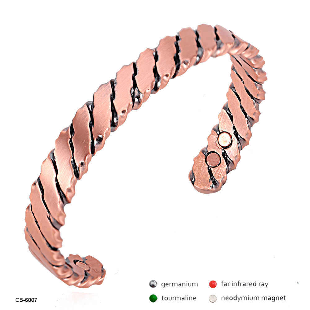 55g Weight Bangle Classification 1 Piece Quantity Holiday, Street Occasion Copper Material Streetwear Solid Color Copper Stoving Varnish Magnetic Unisex Bangle
