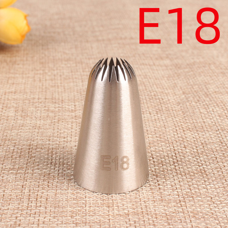 E18# 中号18齿 304不锈钢蛋白糖 无缝烘焙DIY工具 曲奇裱花嘴