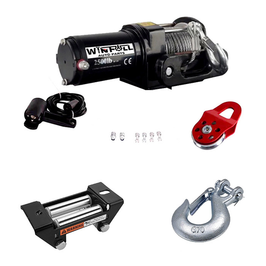 2500磅钢丝绳ATV/带遥控的公用电动绞车