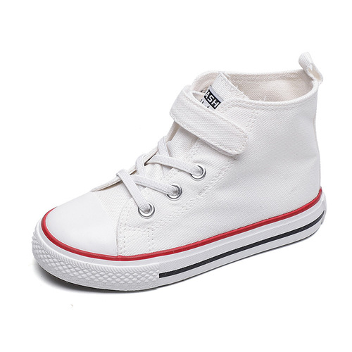 Children's canvas shoes, girls' mid-top sneakers, 2024 spring new style, boys' autumn new style, medium and large children's cloth shoes, trendy