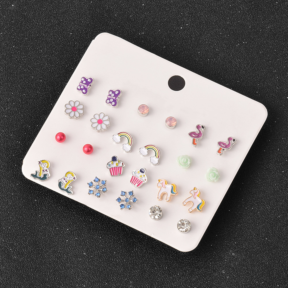 Fashion Flower Multi-color Animal Earrings Set display picture 2