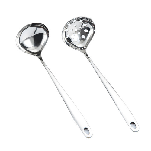 304 stainless steel creative heart-shaped one-piece thickened gold-plated soup shell cooking spoon hot pot soup spoon colander with printed logo
