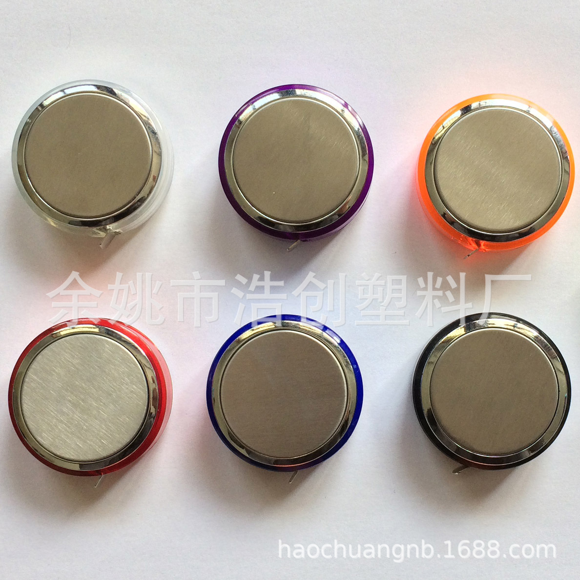 圆形钢卷尺 双面不锈钢2M钢尺带 双面大面积印刷激光促销礼品赠品