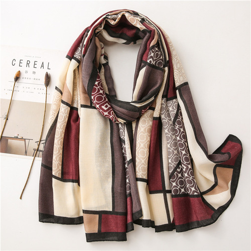 Silk scarf autumn thin Korean style cotton and linen scarf women's Dongdaemun shawl outer wear dual-purpose versatile Korean scarf thickened