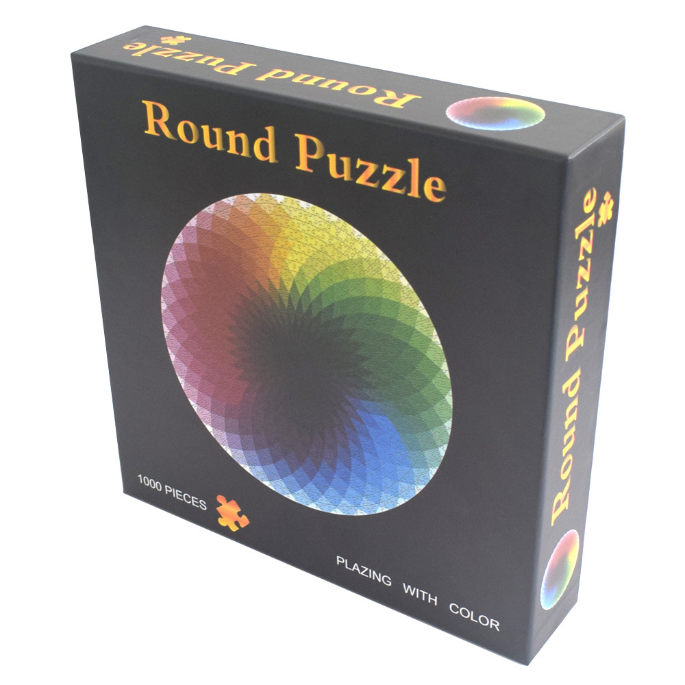 千色彩虹拼图青少年成人圆形益智减压玩具1000片多图案拼图