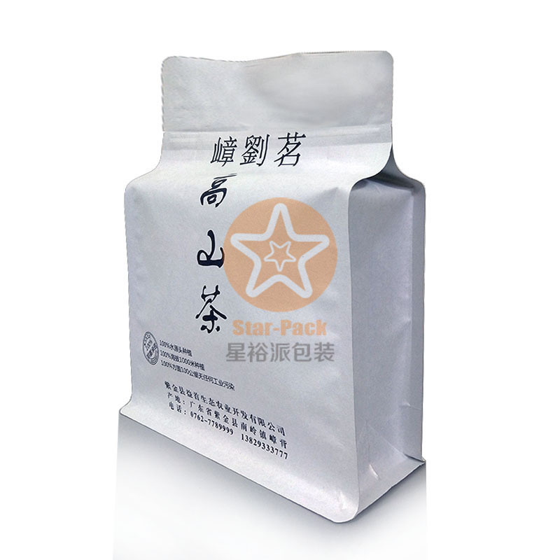 新款日本棉纸茶叶袋防潮八边封棉纸自立自封袋