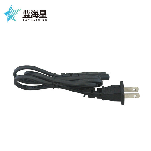 US Standard Eight-Character Tail Power Cord for Audio Adapter Projector Desk Lamp Dual Plug Connector Cord Factory Direct Sale