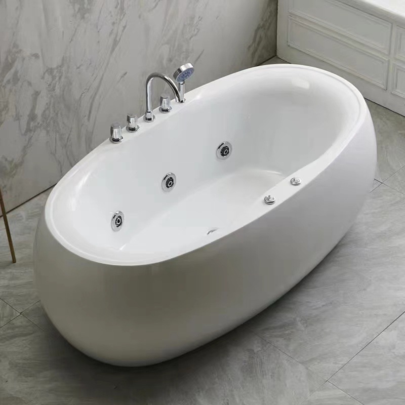Inicio surf bañera independiente oval baño bañera de acrílico con baño de burbujas luces de colores bañera