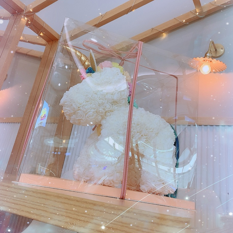 Flor eterna unicornio Rosa oso Día de San Valentín caja de regalo caja vacía caja de embalaje caja de regalo de cumpleaños caja de regalo