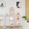 solid wood bookshelf Café Wall Homestay Corner Shelf Children&#39;s Room Nordic Korean multi-storey Decoration