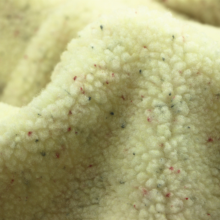 彩点纱羊羔毛绒布针织纬编全涤仿毛皮加厚舒棉绒颗粒泰迪绒羊羔绒