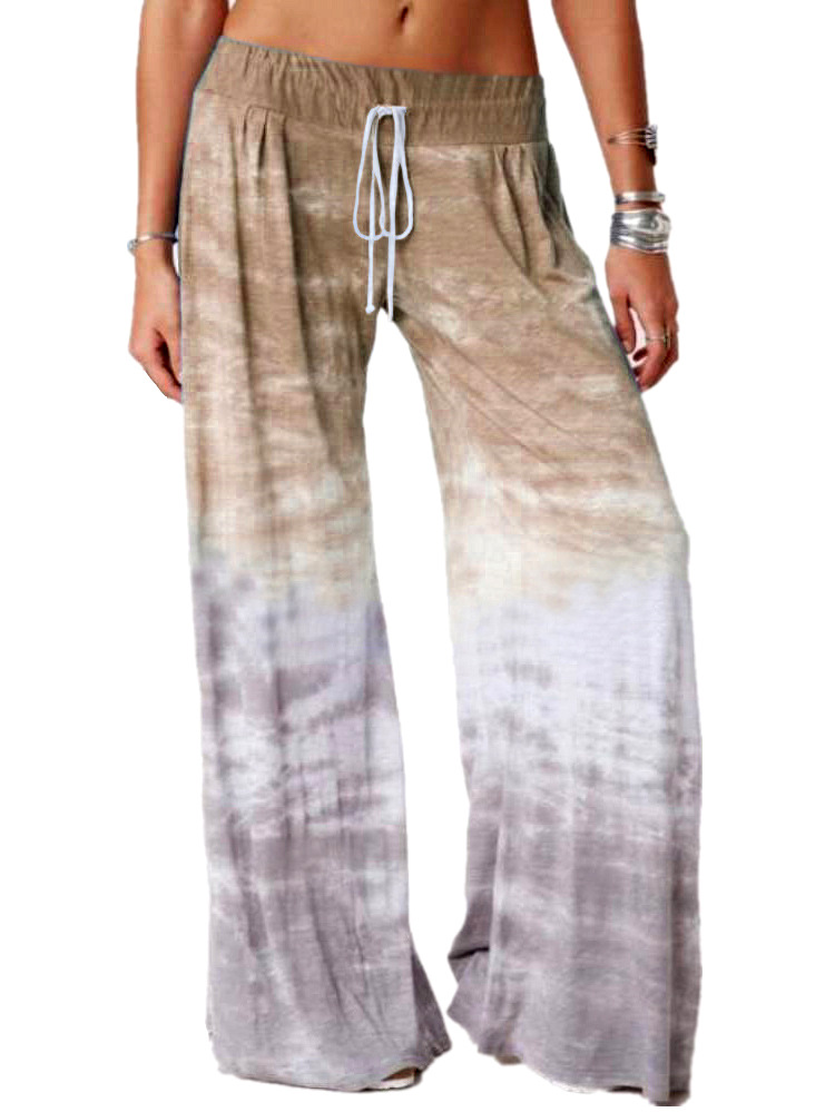 Sports Function Loose Version Gradient Color Pattern Women's Daily Casual Gradient Color Full Length Casual Pants