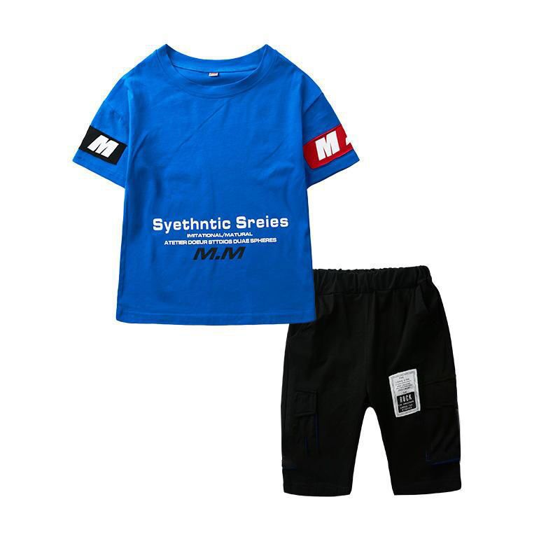 Estate S 2023 Nuovi vestiti per ragazzi T-shirt in cotone a maniche corte Top per bambini Due pezzi per bambini medi e grandi_voghion.com